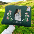 Blooming With Love – Custom Embroidered Birthday Flower Portrait from Photo Sweatshirt Hoodie, Perfect Gift for Mom