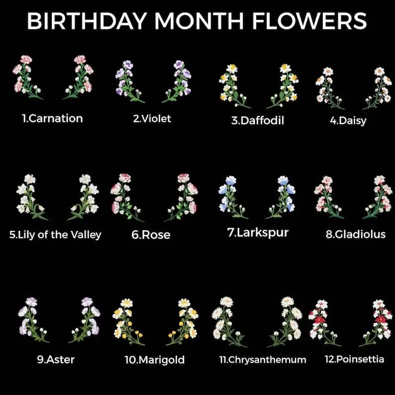 Blooming With Love – Custom Embroidered Birthday Flower Portrait from Photo Sweatshirt Hoodie, Perfect Gift for Couple