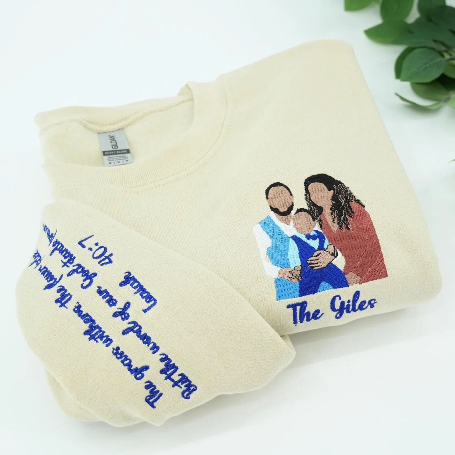 Anniversary Gifts For Boyfriend - Embroidered Couple Portrait Sweatshirt - Custom Portrait From Photo Hoodie - Matching His And Her Hoodies